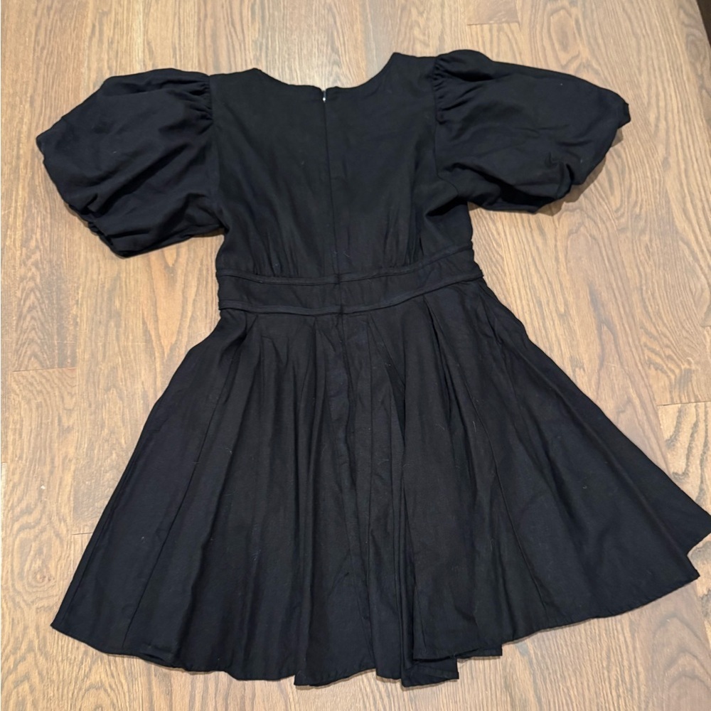 House of Harlow 1960 Black Mini Dress with Puff Sleeves size 8 classic - Picture 7 of 10
